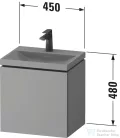 Duravit VITRIUM 45x35x48 cm-es 1 ajtós alsószekrény- 1 csaplyukas mosdó kombináció, csaptelep nélkül, jobbos, matt bizánci kék VT6949OHBHB0000