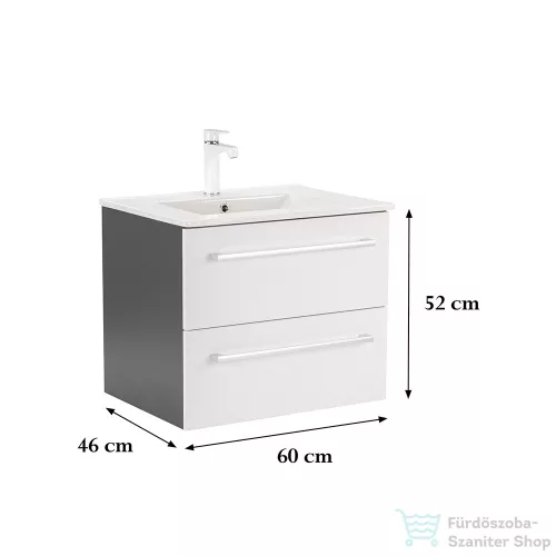 Leziter Vario Clam 60 alsó szekrény mosdóval antracit-fehér Vario031