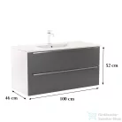 Leziter Vario Trim 100 alsó szekrény mosdóval fehér-antracit Vario083