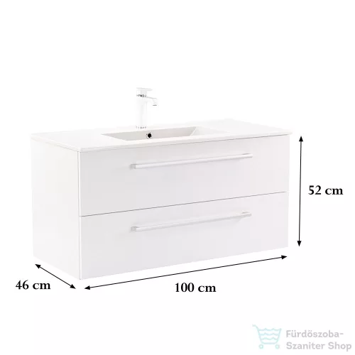 Leziter Vario Clam 100 alsó szekrény mosdóval fehér-fehér Vario100