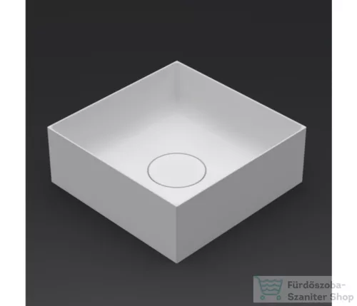 Riho THIN Solid Surface 38 x 38 x 14 cm-es szögletes mosdótál, matt fehér W023001105