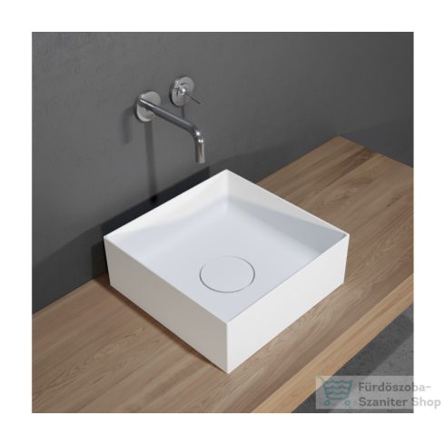 Riho THIN Solid Surface 38 x 38 x 14 cm-es szögletes mosdótál, matt fehér W023001105