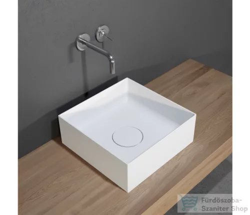 Riho THIN Solid Surface 38 x 38 x 14 cm-es szögletes mosdótál, matt fehér W023001105