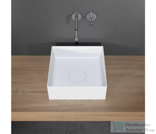 Riho THIN Solid Surface 38 x 38 x 14 cm-es szögletes mosdótál, matt fehér W023001105