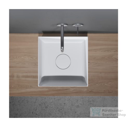 Riho THIN Solid Surface 38 x 38 x 14 cm-es szögletes mosdótál, matt fehér W023001105