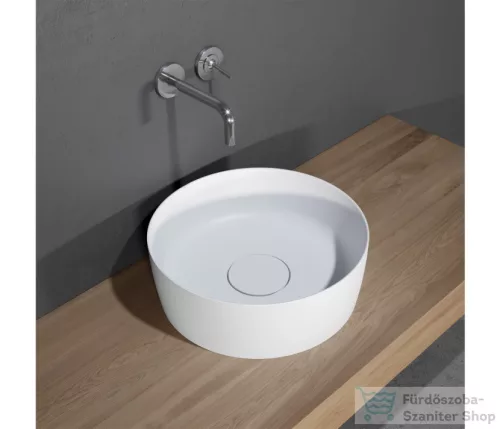 Riho THIN Solid Surface 42x42x14 cm-es mosdótál, matt fehér W024001105