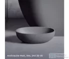 Riho ESCALA Solid Surface 55x22 cm-es ovális mosdótál, anthracite matt W030001080