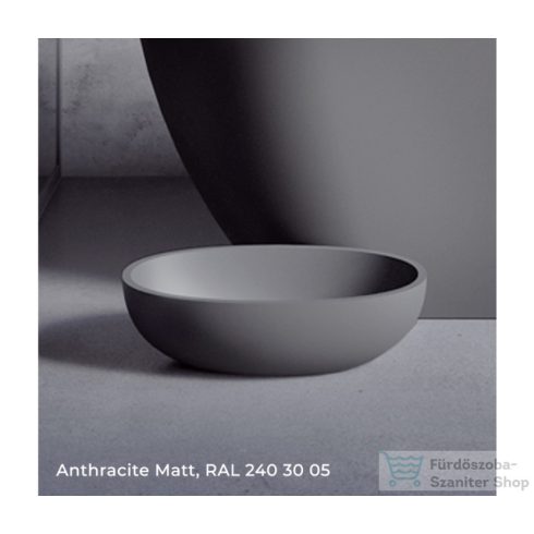 Riho ESCALA Solid Surface 55x22 cm-es ovális mosdótál, anthracite matt W030001080