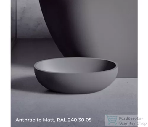 Riho ESCALA Solid Surface 55x22 cm-es ovális mosdótál, anthracite matt W030001080