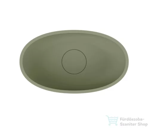 Riho ESCALA Solid Surface 55x22 cm-es ovális mosdótál, moss green W030001Z22