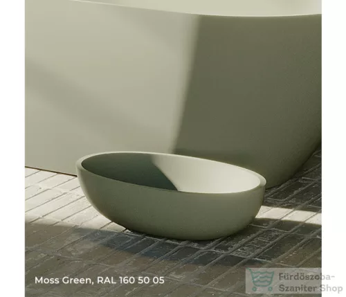 Riho ESCALA Solid Surface 55x22 cm-es ovális mosdótál, moss green W030001Z22