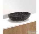 Riho LIVIT márványmintás 52x39,5x13 cm-es ovális mosdótál, matt fekete W031004M01