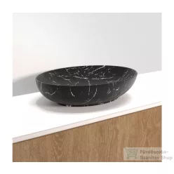   Riho LIVIT márványmintás 52x39,5x13 cm-es ovális mosdótál, matt fekete W031004M01