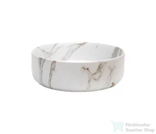 Riho LIVIT márványmintás 34,6x11,4 cm-es mosdótál, matt fehér W031005M00
