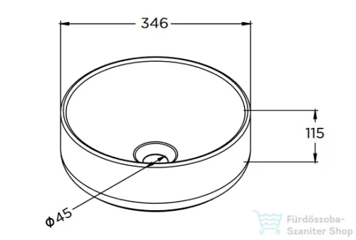 Riho LIVIT márványmintás 34,6x11,4 cm-es mosdótál, matt fehér W031005M00