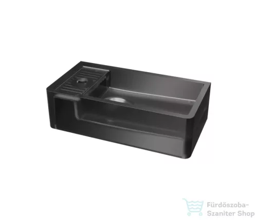 Riho Solid Frosted 41x21 cm-es balos kézmosó, frosted smoke W046003F01