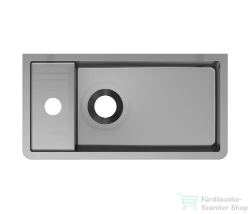 Riho Solid Frosted 41x21 cm-es balos kézmosó, frosted smoke W046003F01