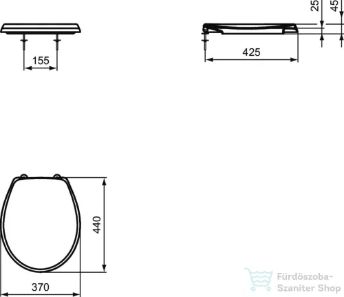 Ideal Standard Eurovit wc ülőke,fehér W302601
