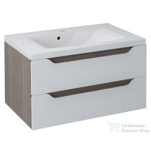   Sapho WAVE II mosdótartó szekrény, 2 fiókkal, pipererendezővel, 80x45x48cm, fehér/maliwenge (WA080-3021)