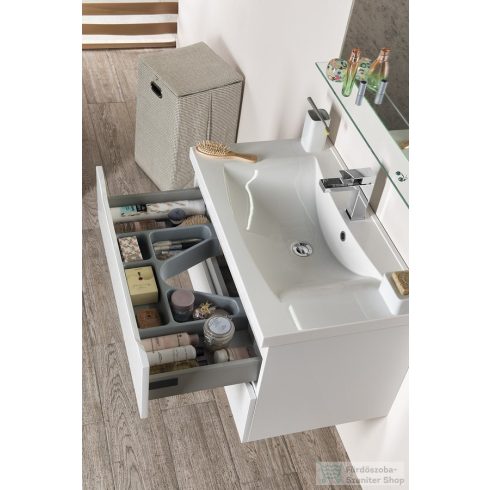 Sapho WAVE II mosdótartó szekrény, 2 fiókkal, pipererendezővel, 80x45x48cm, fehér (WA080-3030)