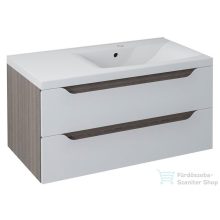   Sapho WAVE II mosdótartó szekrény, 2 fiókkal, pipererendezővel, jobbos, 90x45x48cm, fehér/maliwenge (WA093-3021)