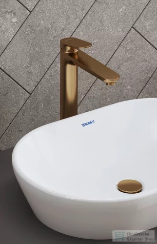 Duravit Wave XL magasított mosdó csaptelep leeresztő nélkül, szálcsiszolt bronz WA1040002004