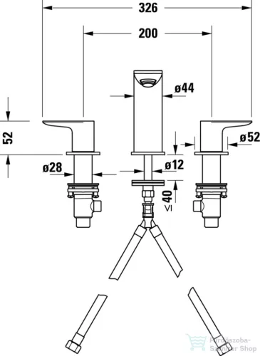 Duravit Wave 3 üléses mosdó csaptelep click-clack leeresztővel, króm WA1060005010