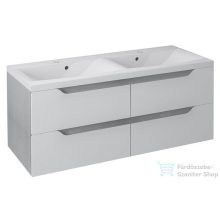   Sapho WAVE II mosdótartó szekrény, 4 fiókkal, 120x50x48cm, fehér/ezüst tölgy (WA120-3011)