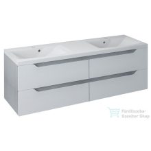   Sapho WAVE II mosdótartó szekrény, 4 fiókkal, 150x50x48cm, fehér/ezüst tölgy (WA150-3011)