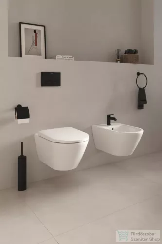 Duravit WAVE bidé csaptelep automata leeresztővel, matt fekete WA2400001046