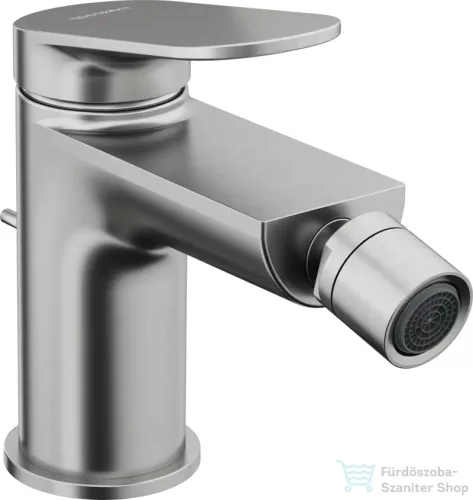 Duravit WAVE bidé csaptelep automata leeresztővel, rozsdamentes acél hatású WA2400001070