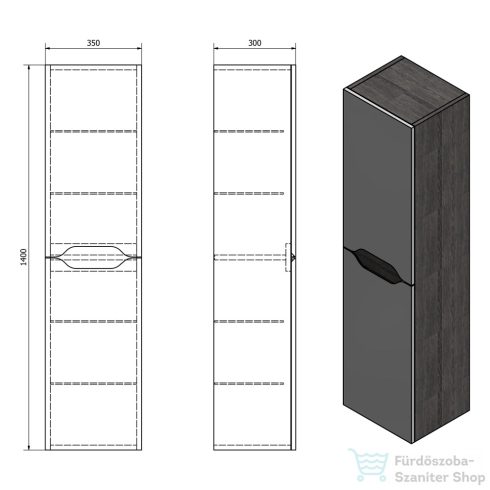 Sapho WAVE II állószekrény 2 fiókkal, balos/jobbos, 35x140x30cm, fehér/maliwenge (WA245-3021)