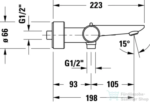 Duravit WAVE termosztátos kádtöltő csaptelep zuhanyszett nélkül, króm WA5220000010