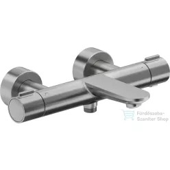   Duravit WAVE termosztátos kádtöltő csaptelep zuhanyszett nélkül, rozsdamentes acél hatású WA5220000070