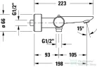 Duravit WAVE termosztátos kádtöltő csaptelep zuhanyszett nélkül, rozsdamentes acél hatású WA5220000070