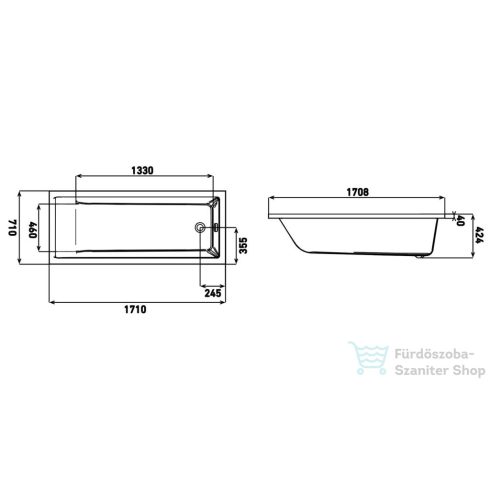 Niwell Sofi egyenes kád 170x70 cm