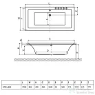 Niwell PETRA LUX 170x80 egyenes kád