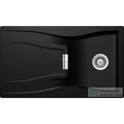   Schock Waterfall D-100 CRISTADUR® Magma 860x500 mm gránit kompozit konyhai mosogatótálca, metalizált fekete WATD100MAGM