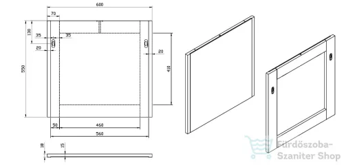 Wellis Elois Grey 60 Fali tükör WB00269