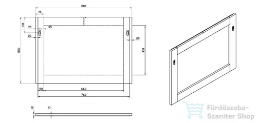 Wellis Elois Grey 80 Fali tükör WB00272
