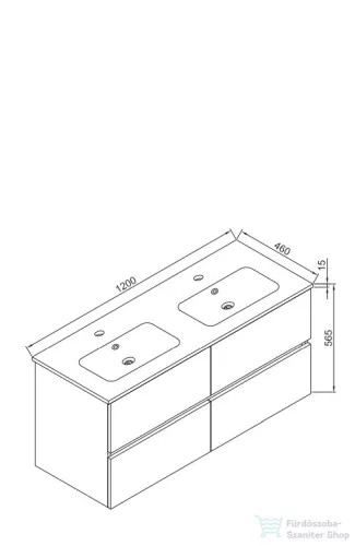 Wellis Elois 120 öntött műmárvány dupla mosdó WB00274