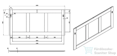 Wellis Elois Grey 120 Fali tükör WB00275