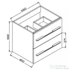 Wellis Nina 60 2 fiókos mosdószekrény WB00277