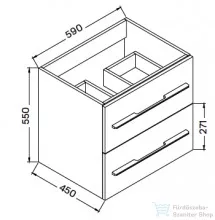 Wellis Nina 60 2 fiókos mosdószekrény WB00277