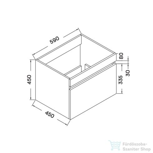 Wellis Blondie 60 2 fiókos mosdószekrény WB00297