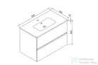 Wellis Elois White 80 2 fiókos mosdószekrény WB00312