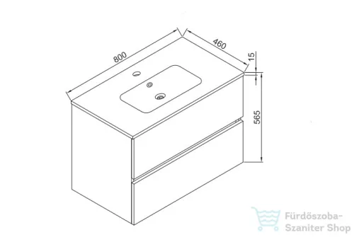 Wellis Elois White 80 2 fiókos mosdószekrény WB00312
