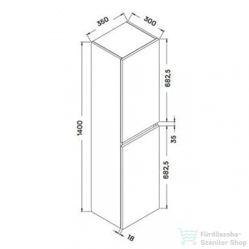 Wellis Elois White függesztett magas szekrény WB00316