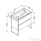 Wellis Jersey 2 fiókos mosdószekrény mosdó nélkül WB00319