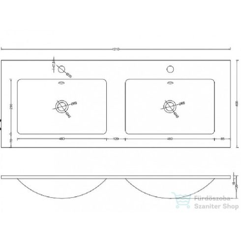Wellis Almeria 120 dupla műmárvány mosdó WB00347